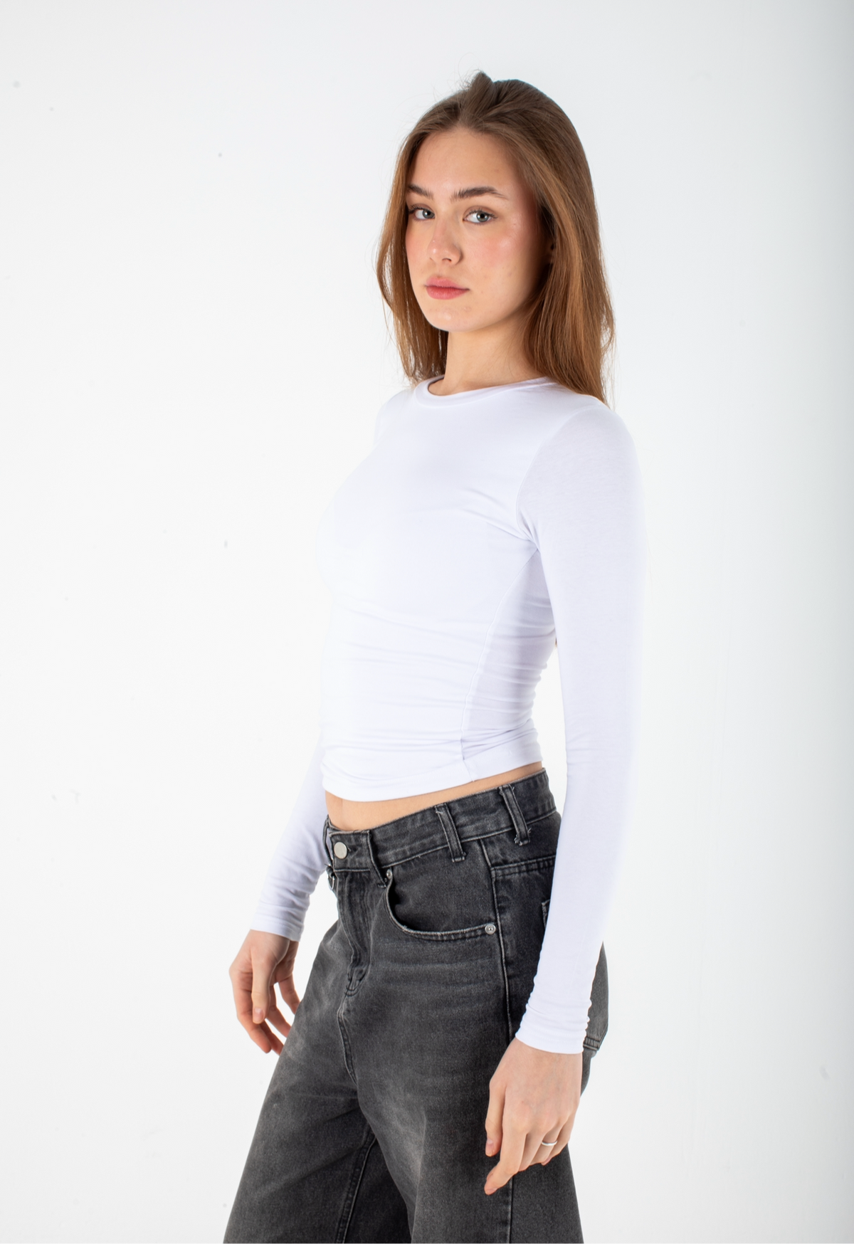 Cotton basic top in white